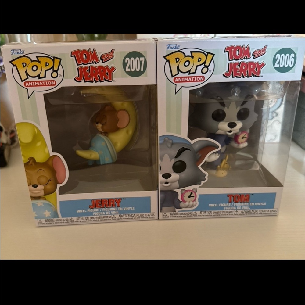 Funko Tom and Jerry Vinyl Figures - Yellow, Blue, Gray, White, Pink